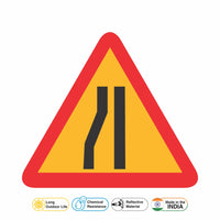Reflective Left Traffic Lane Cautionary Warning Sign Board