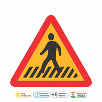 Reflective Pedestrian Crossing Cautionary Warning Sign Board