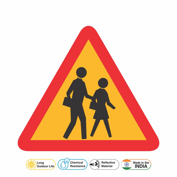Reflective School Ahead Traffic Cautionary Warning Sign Board