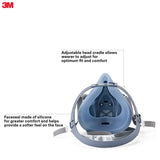 3M Medium Half Facepiece Reusable Respirator 7502, Respiratory Protection, Medium + 2091 P100 Filters