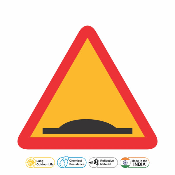 Reflective Speed Breaker Traffic Cautionary Warning Sign Board