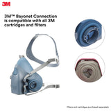 3M Medium Half Facepiece Reusable Respirator 7502, Respiratory Protection, Medium + 7093 P100 cartridges