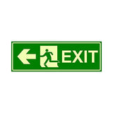 Glow In the Dark Emergency Exit Sign Combo pack of 4 right arrow P2,left arrow P2 300 x 100 mm