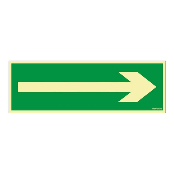 Glow In the Dark Arrow Direction Sign Board for walls and doors