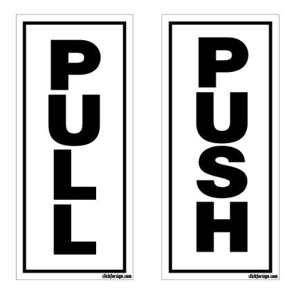 Push Pull Aluminum Label sign