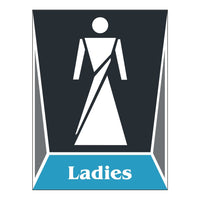 Washroom Toilet Ladies Sign Board for Walls and Doors