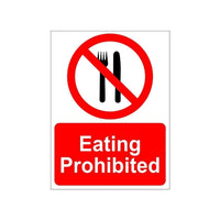 Eating Prohibited Sign board For Walls And Doors