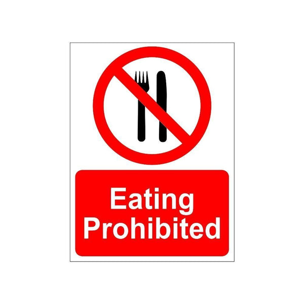 Eating Prohibited Sign board For Walls And Doors