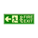 Glow in The Dark Emergency Fire Exit Sign Left Arrow