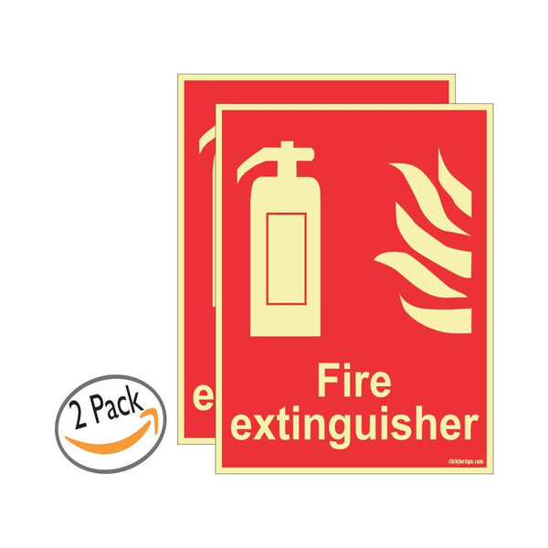 Glow In the Dark Fire Extinguisher Equipment Sign Board for Walls and Doors