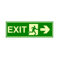 Glow in The Dark Emergency Exit Sign Right Arrow