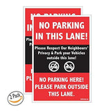 No Parking In This Lane High Intensity Prismatic Grade (Reflective)