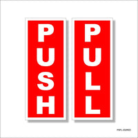 PUSH PULL Self Adhesive Vinyl Sticker (RED)