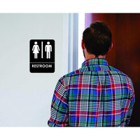 Unisex Restroom Sign, ADA-Compliant Bathroom Door Sign for Offices, Businesses, and Restaurants for walls and doors