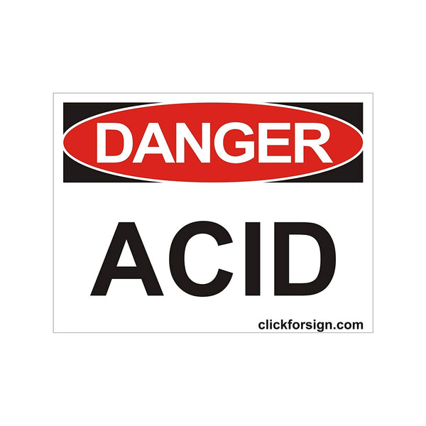 Danger ACID OSHA Safety Sign Board