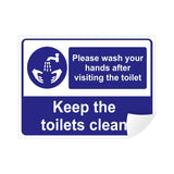 Please Wash Your Hands After Visiting The Toilet Sign Vinyl Sticker, 200 x 150 mm