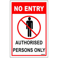Authorised Persons Only Aluminum Sign Board For Walls And Doors (100X150mm) Pack of 2