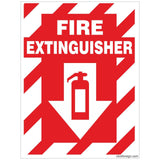 Glow in Dark Fire Extinguisher with arrow Sign Board