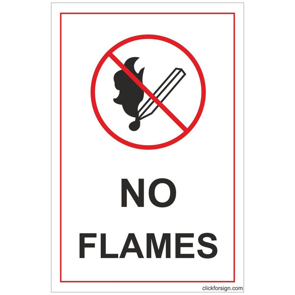 No Flames Prohibition Sign Board