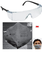 3M Full Eye Cover Bike Riding Goggles with Anti Pollution Face Mask. Pack of 2