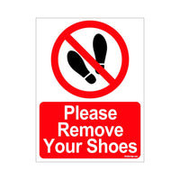 Please Remove Your Shoes Sign Board for walls and doors