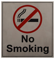 No Smoking Stainless Steel Sign Board