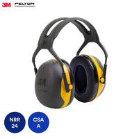 3M Peltor X2A Over-the-Head Earmuffs, Black and Yellow , Hearing Protection