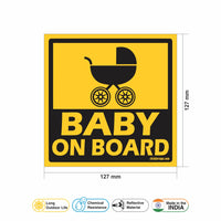Premium Reflective Baby on board Sticker for cars