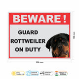 Beware of Guard Dog Rottweiler on Duty Sign Board for walls ,doors and Gates