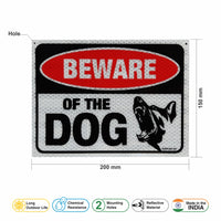 Beware of Dog Sign Board for Walls, Doors and Gates (Reflective)
