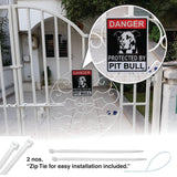 Beware of Pitbull Dog Sign Board for Walls, Doors and Gates (Reflective)