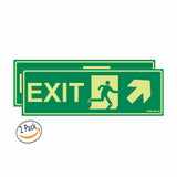 Glow In The Dark Emergency Exit Sign Right Up Arrow(300 x 100)