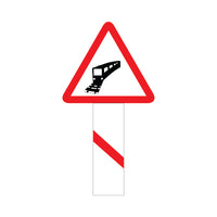 Reflective Unguarded Railway Crossing (50-100 Meters) Cautionary Warning Sign Board