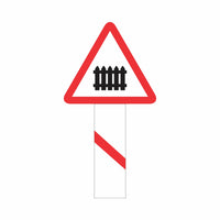 Reflective Guarded Railway Crossing (50-100 Meters) Cautionary Warning Sign Board