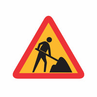 Reflective Man at work 600 mm triangle Cautionary Warning Sign Board