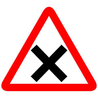 Reflective Cross Roads Traffic Cautionary Warning Sign Board