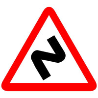 Reflective Series Of Bends Cautionary Warning Sign Board
