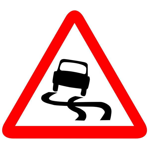 Reflective Slippery Road Cautionary Warning Sign Board