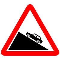 Reflective Steep Ascent Cautionary Warning Sign Board