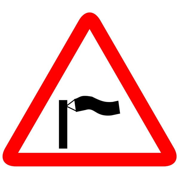 Reflective Sudden Side Winds Cautionary Warning Sign Board