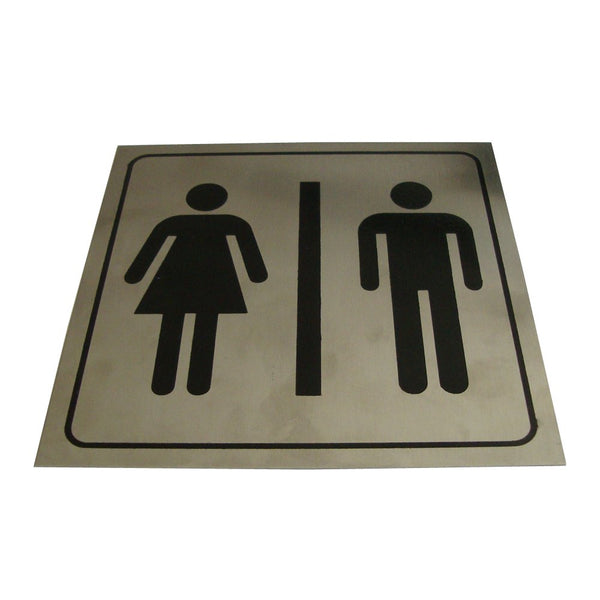 Stainless Steel Washroom Toilet Sign Board for Walls and Doors