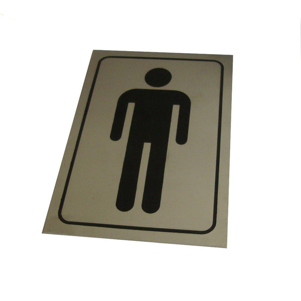 Stainless Steel Gents Toilet Sign Board for Walls and Doors