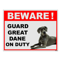 Beware of Great Dane on Duty Sign Board for walls , doors and Gates