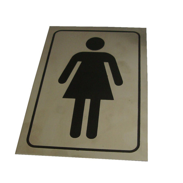 Stainless Steel Ladies Toilet Sign Board for Walls and Doors