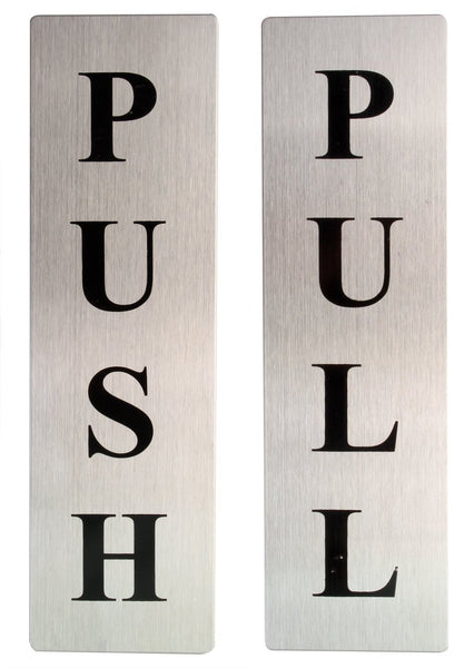 Push Pull Stainless Steel Sign Board Set