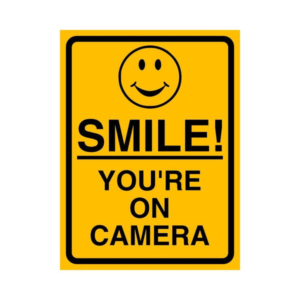 Smile Your On Camera Reflective Sign Board Pack of 2